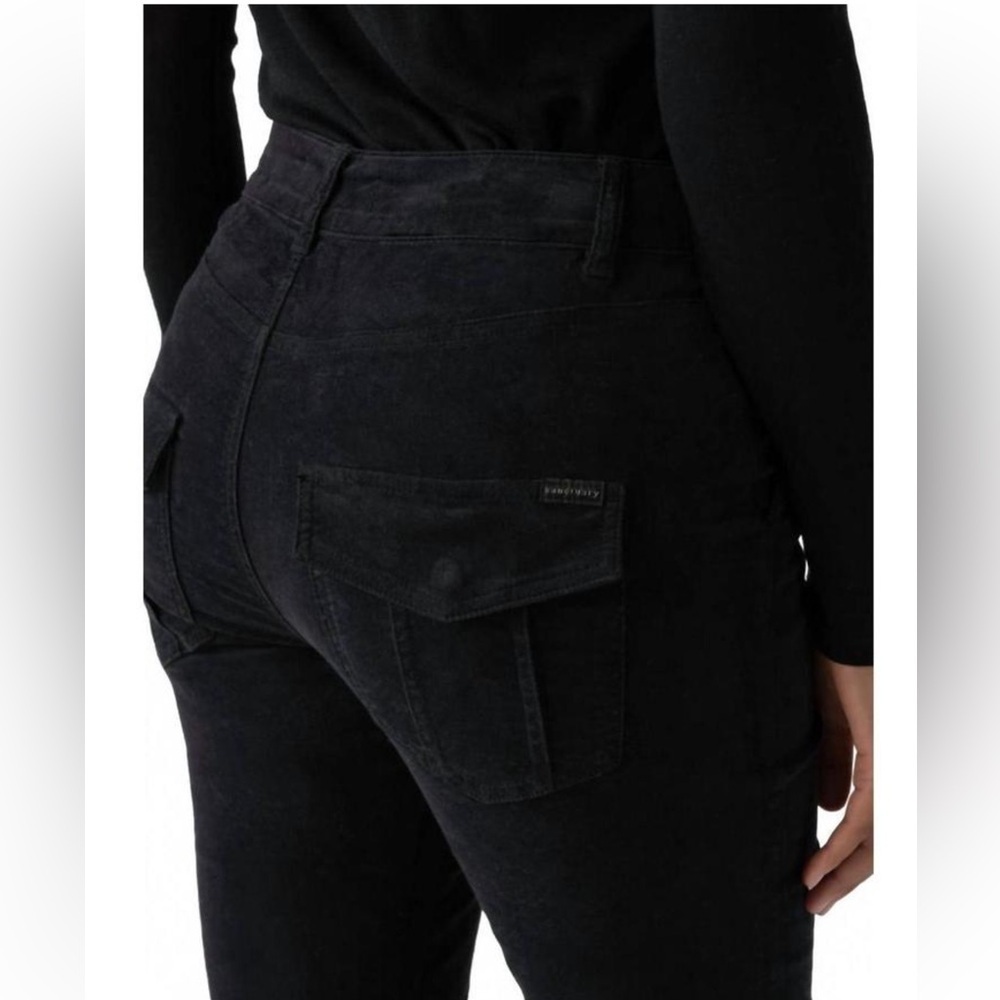 SANCTUARY velveteen hayden bootcut black sz 33 velvet moto biker NWT whimsigoth - Picture 4 of 13